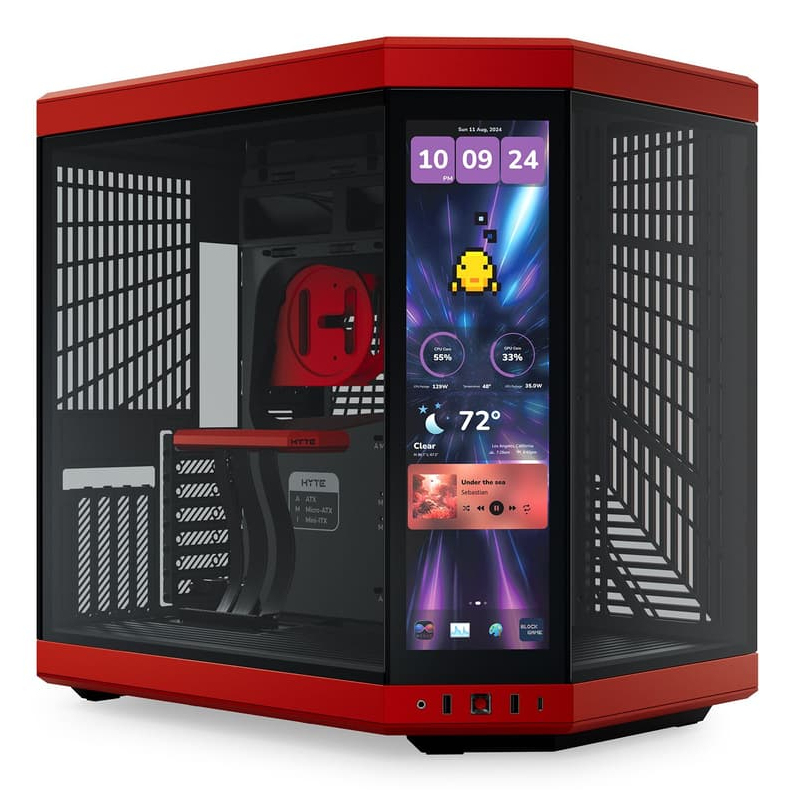 Case Hyte Y70 Touch Infinite Midi Tower Vetro Temperato Rosso Nero