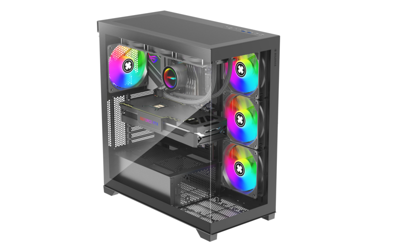 Case Xilence XILENT Gleam Midi Tower ARGB Vetro Temperato Nero