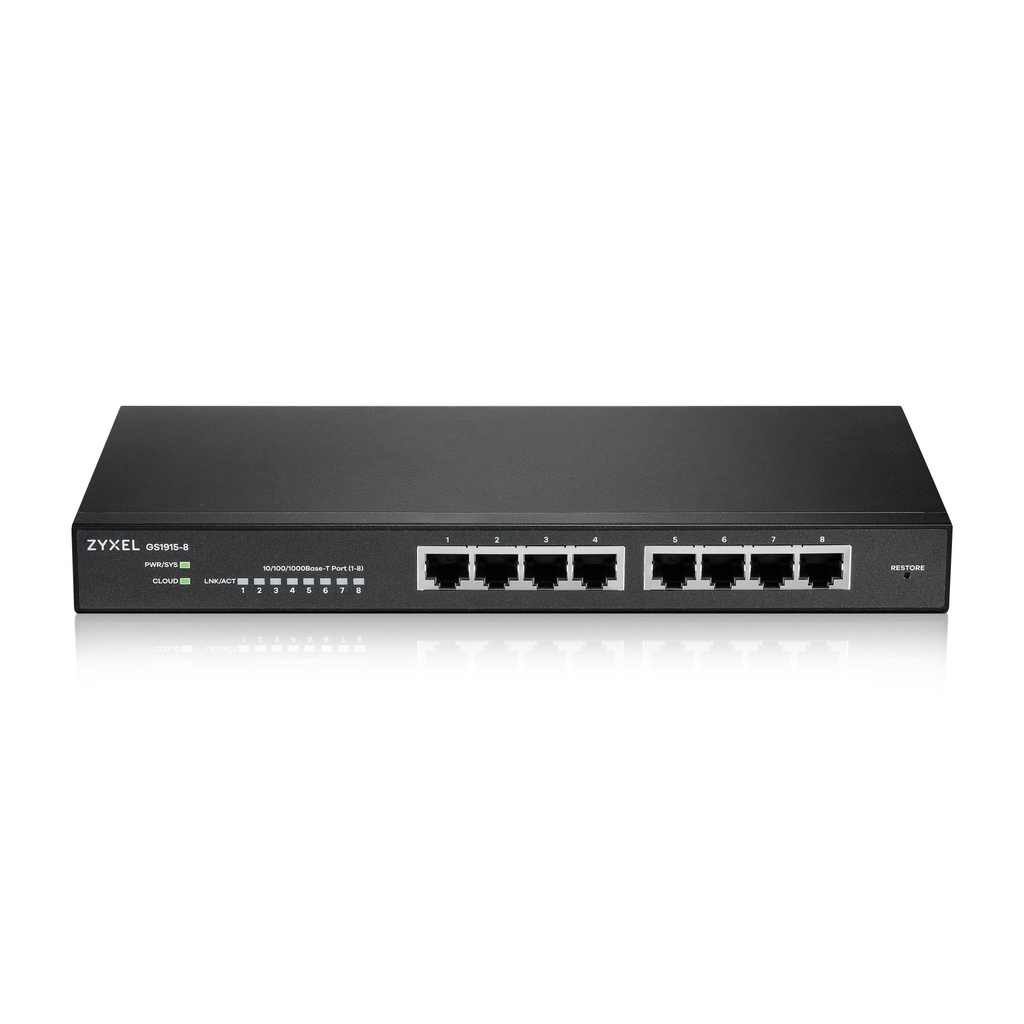 [GS1915-8-EU0101F] Zyxel GS1915-8 Gestito L2 Gigabit Ethernet (10/100/1000) Nero