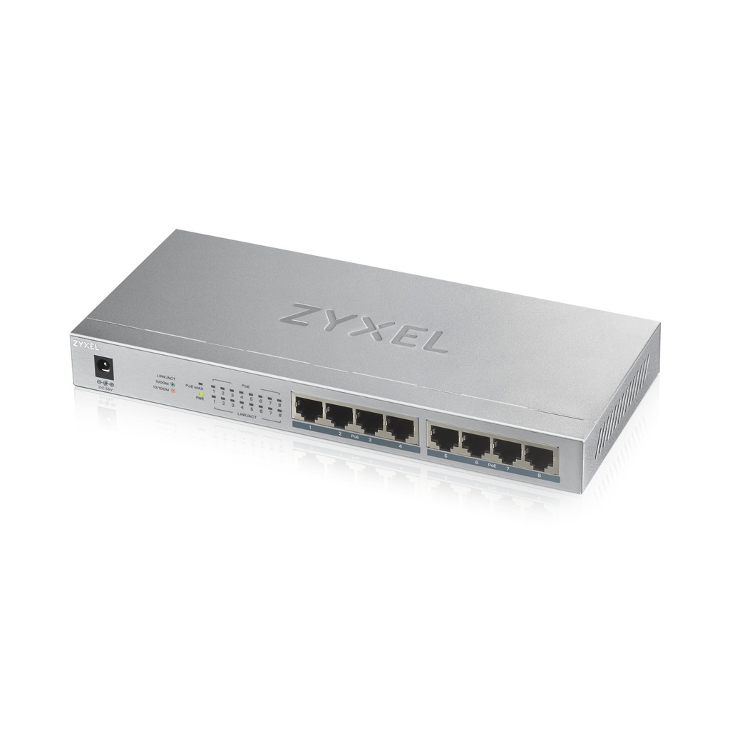 [GS1008HP-EU0101F] Zyxel GS1008HP Non gestito Gigabit Ethernet (10/100/1000) Supporto Power over Ethernet (PoE) Grigio