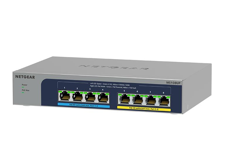 [MS108UP-100EUS] NETGEAR MS108UP Non gestito 2.5G Ethernet (100/1000/2500) Supporto Power over Ethernet (PoE)