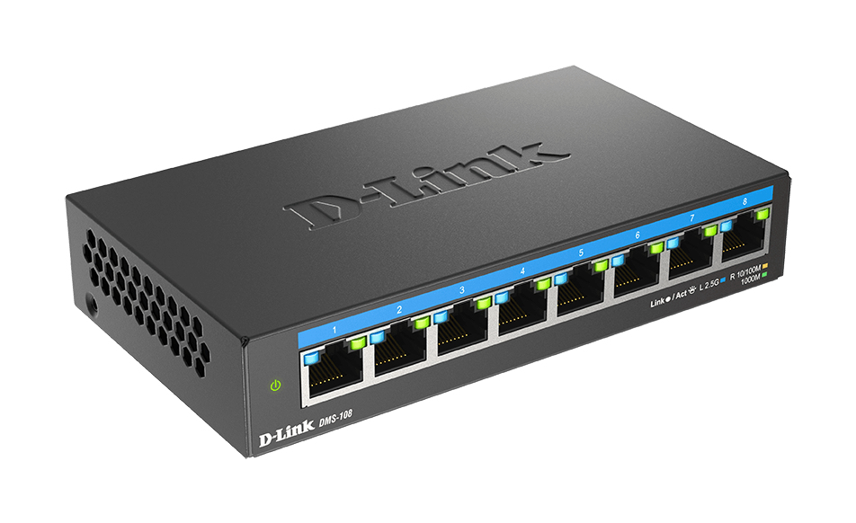 [DMS-108/E] D-Link DMS-108 Non gestito L2 2.5G Ethernet (100/1000/2500) Nero