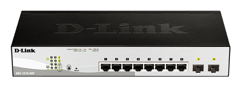[DGS-1210-08P/E] D-Link DGS-1210-08P Gestito L2 Gigabit Ethernet (10/100/1000) Supporto Power over Ethernet (PoE) Nero