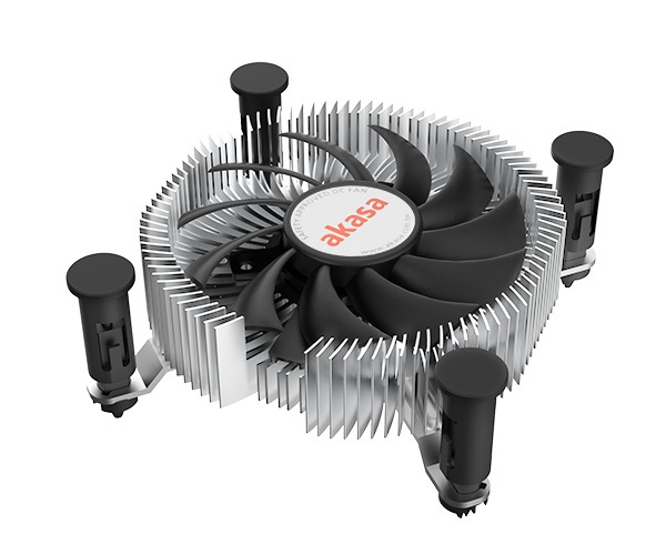 [AK-CC6601EP01] Akasa AK-CC6601EP01 sistema di raffreddamento per computer Processore Dissipatore di calore/Radiatore 7,5 cm Alluminio, Nero 1 pz