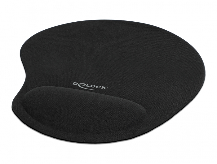 [12040] DeLOCK Mouse pad ergonomico con poggiapolso in gel nero 230 x 202 x 24 mm