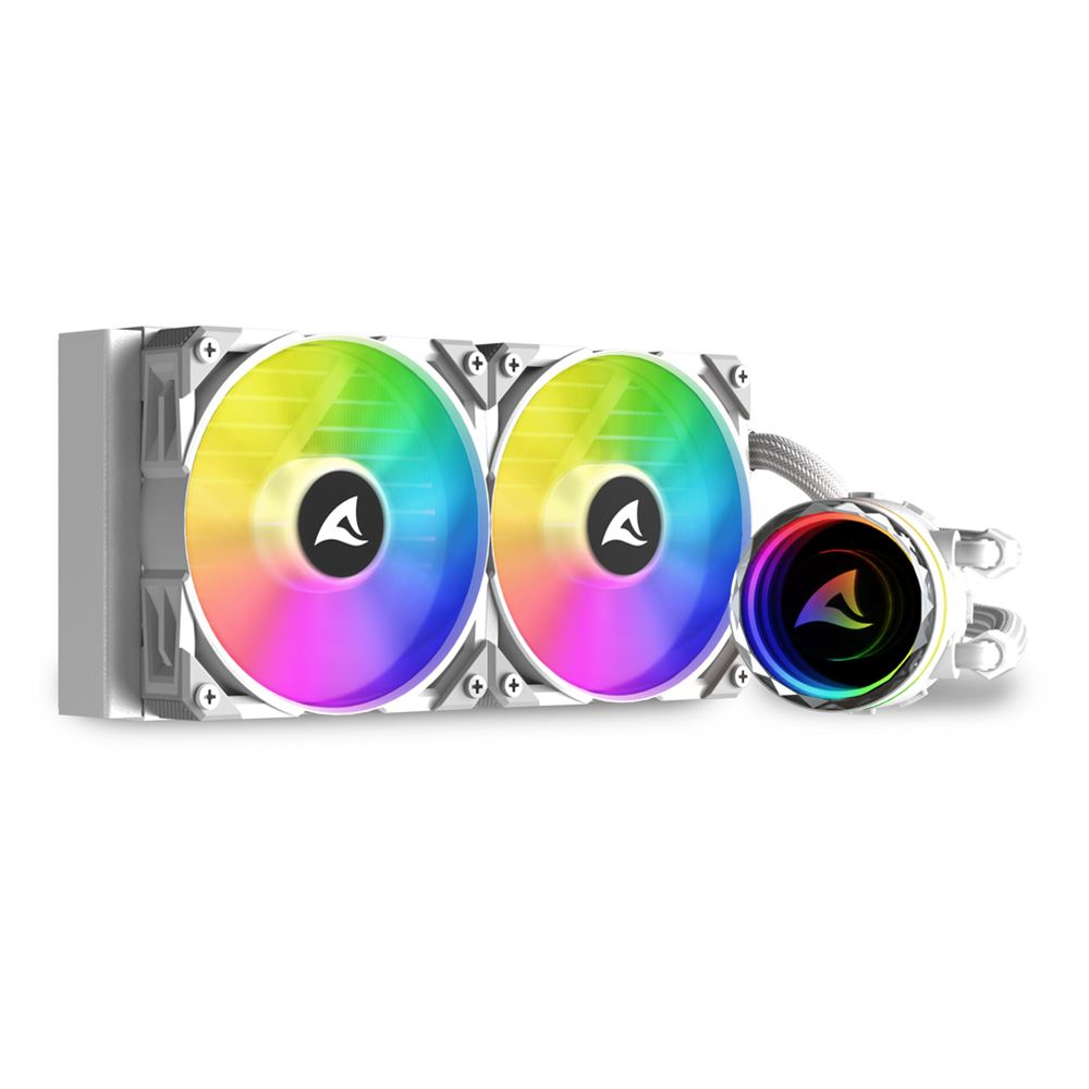 [4044951038602] Sharkoon S80 RGB Case per computer, Processore Raffreddatore di liquidi tutto in uno 12 cm Bianco 1 pz