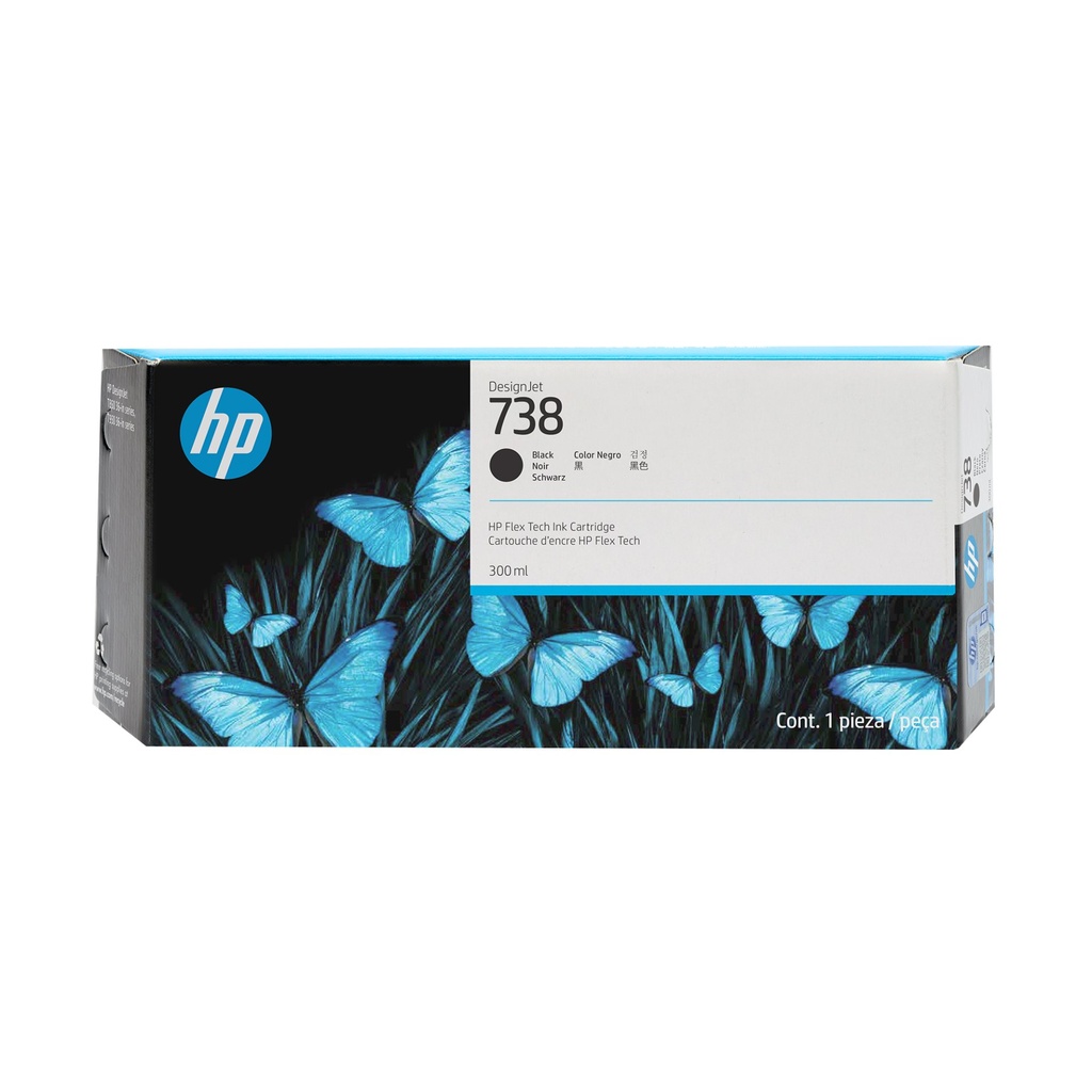 [498N8A] HP Cartuccia di inchiostro DesignJet 738 da 300 ml nero