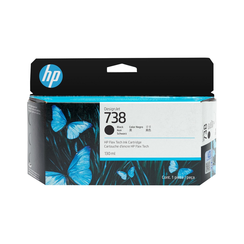 [498N4A] HP Cartuccia di inchiostro DesignJet 738 da 130 ml nero