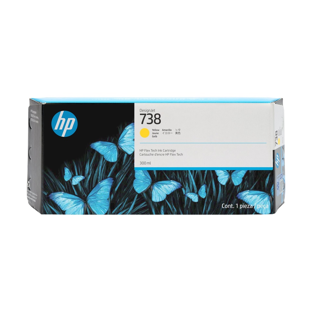 [676M8A] HP Cartuccia di inchiostro giallo DesignJet 738 da 300 ml