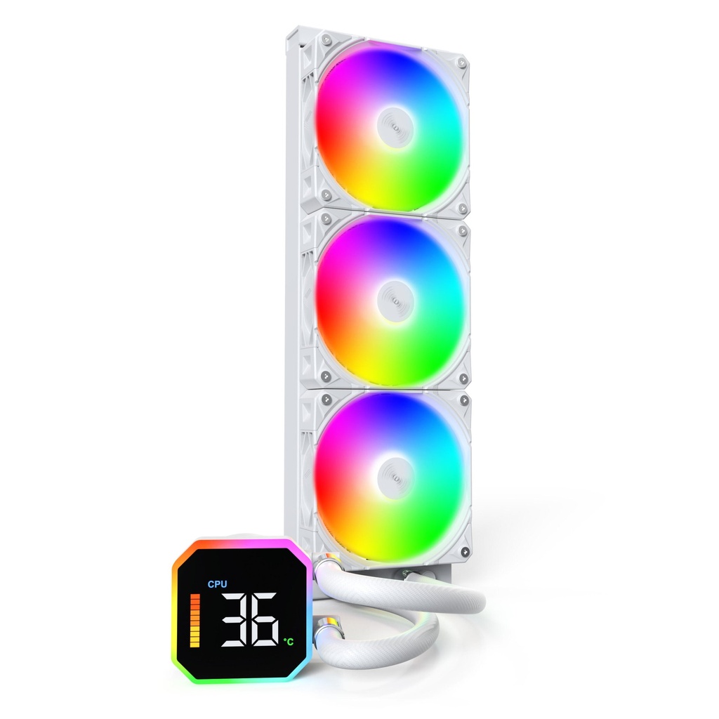 [HyperFlow Digital 360 (W)] Montech HyperFlow Digital 360 Processore Raffreddatore di liquidi tutto in uno 12 cm Bianco 1 pz