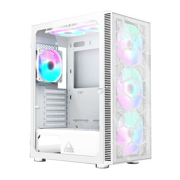 [X3 MESH WH] Case Montech X3 Mesh Midi-Tower RGB Vetro Temperato Bianco