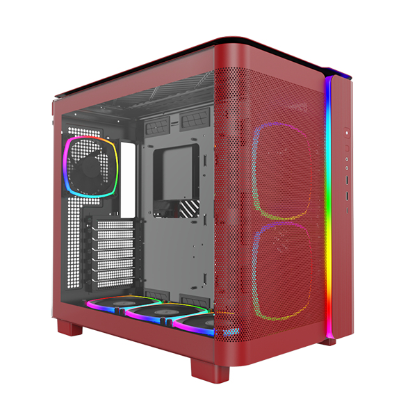 Case Montech KING 95 PRO Midi-Tower Vetro Temperato ARGB Rosso