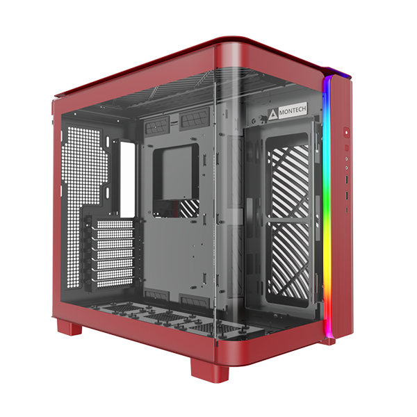 [KING95R] Case Montech KING 95 Midi-Tower Vetro Temperato ARGB Rosso