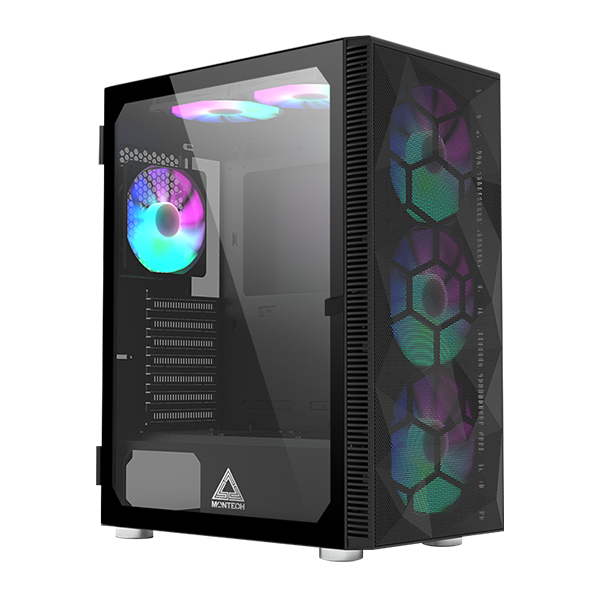 [X3 MESH BK] Case Montech X3 Mesh Midi-Tower RGB Vetro Temperato Nero