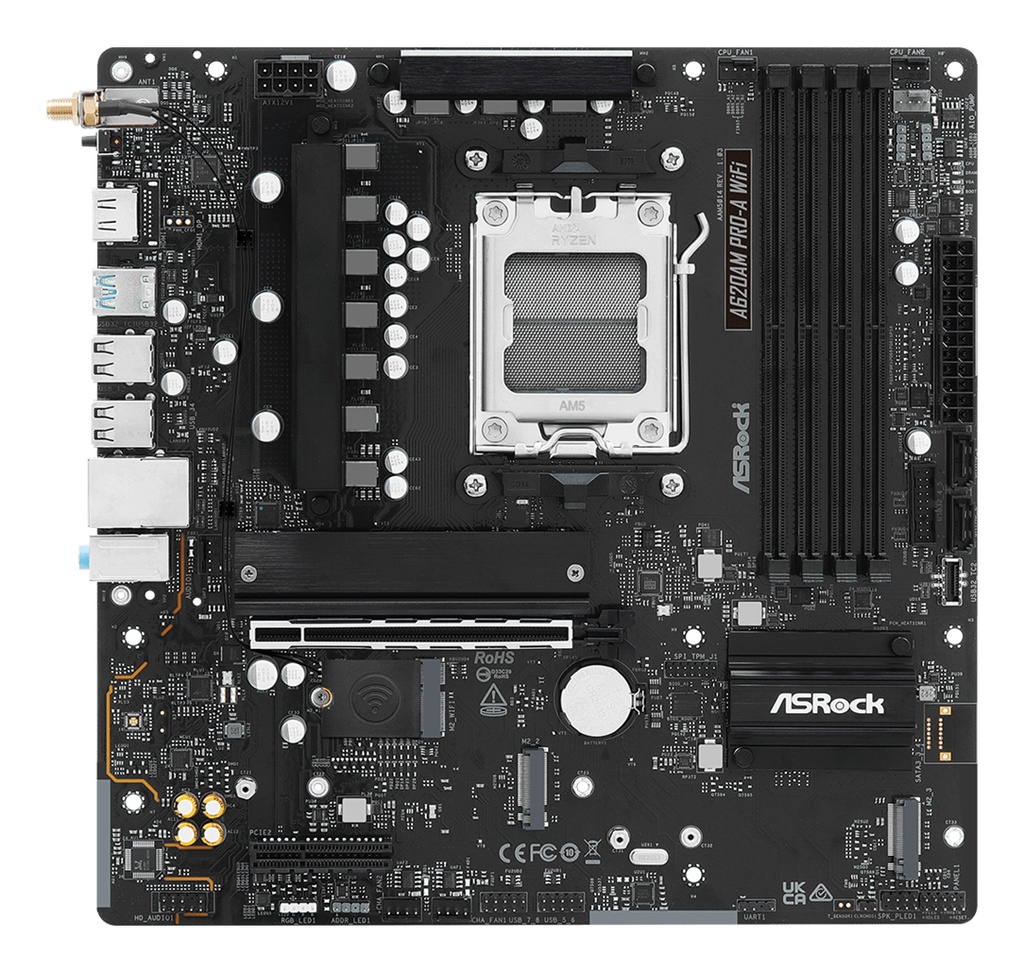 Scheda Madre Amd Asrock A620AM Pro-A Wifi AM5 microATX DDR5 Nero