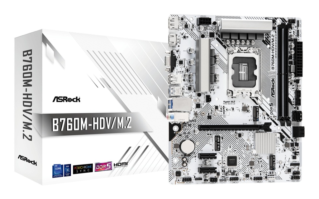 [90-MXBMJ0-A0UAYZ] Asrock B760M-HDV/M.2 scheda madre Intel B760 LGA 1700 micro ATX
