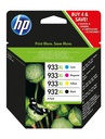 HP 932XL Black/933XL Cyan/Magenta/Yellow 4-pack Original Ink Cartridges cartuccia d'inchiostro 4 pz Originale Resa elevata (XL) Nero, Ciano, Magenta, Giallo