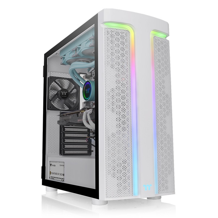 [CA-1X4-00M6WN-00] Case Thermaltake H590 TG ARGB Snow Bianco Vetro Temperato Midi Tower E-ATX