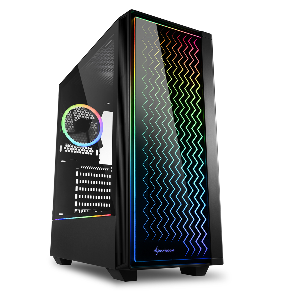 Case Sharkoon RGB LIT 200 Nero Pannello Frontale e Laterale In Vetro Temperato Midi Tower