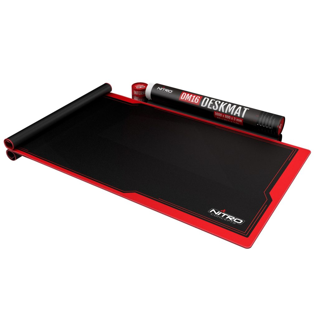 [NC-GP-MP-006] Nitro Concepts DM16 Tappetino per mouse per gioco da computer Nero, Rosso