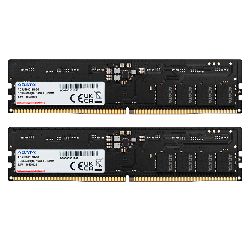 ADATA DDR5 5600 U-DIMM memoria 32 GB 2 x 16 GB 288-pin DIMM Data Integrity Check (verifica integrità dati)