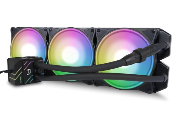 [11774] Alphacool Pro Aurora 420 CPU AIO Processore Kit di raffreddamento a liquido 14 cm Nero, Bianco