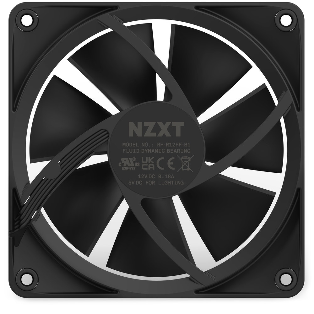 [RF-R12SF-B1] NZXT F120 RGB Case per computer Ventilatore 12 cm Nero 1 pz