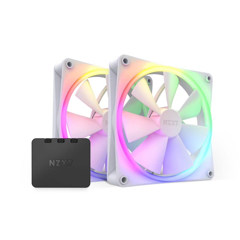 [RF-R14DF-W1] NZXT F140 RGB TWIN Case per computer, Processore Ventilatore 14 cm Bianco 2 pz