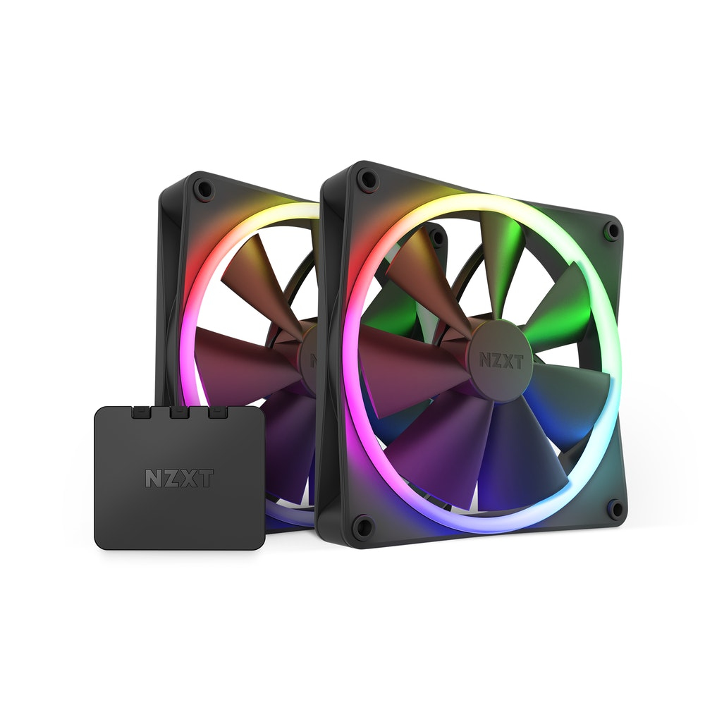 [RF-R14DF-B1] NZXT F140 RGB TWIN Case per computer, Processore Ventilatore 14 cm Nero 2 pz