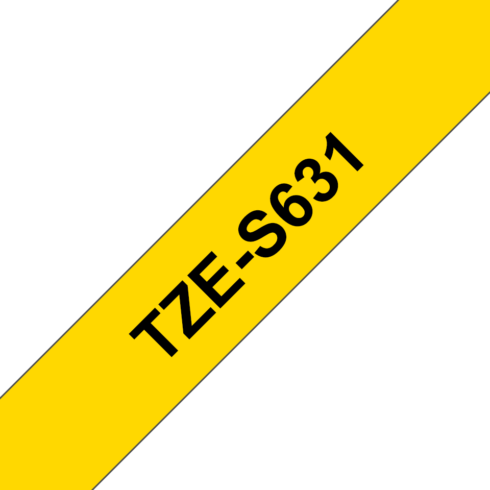 [TZe-S631] Nastro Brother Laminato Nero Su Giallo TZe-S631 TZ-S631 12mm x 8m