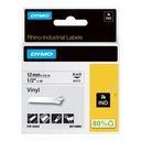 DYMO Rhino etichette industriali in vinile autoadesive | rotolo da 12 mm x 5,5 m | stampa nera su bianco