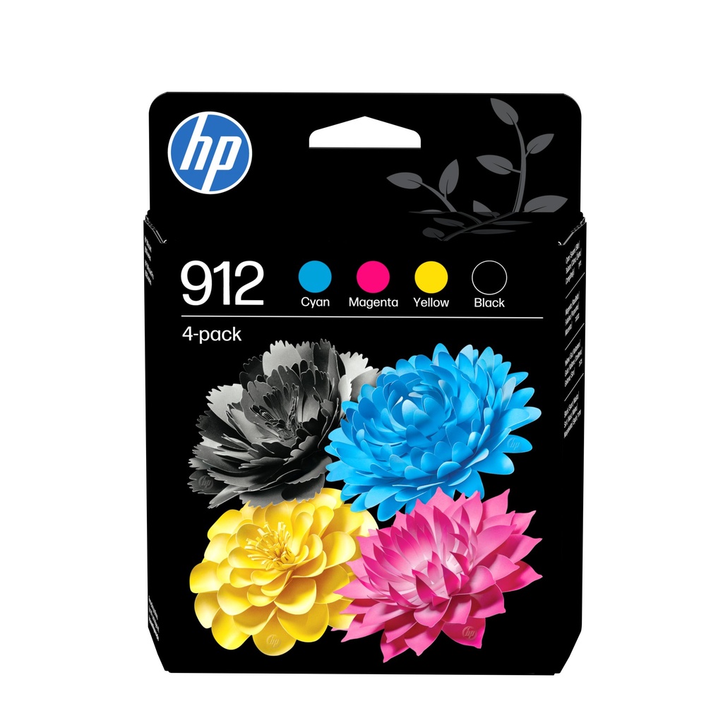 [6ZC74AE] HP Confezione da 4 cartucce di inchiostro nero, ciano, magenta, giallo originali 912