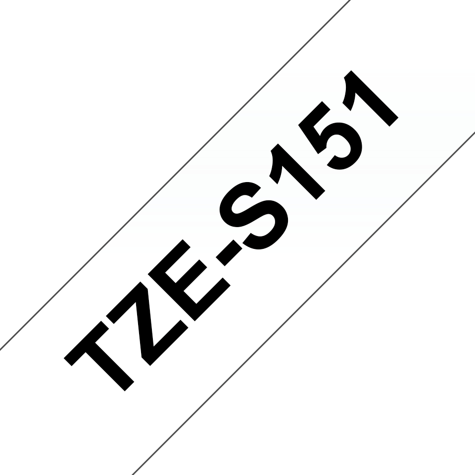 Nastro Brother Laminato Nero Su Trasparente TZe-S151 TZ-S151 24mm x 8m