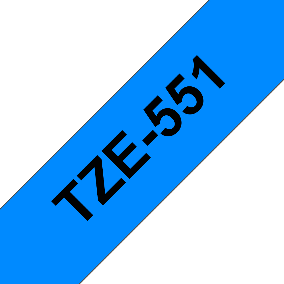 Nastro Brother Laminato Nero Su Blu TZe-551 TZ-551 24mm x 8m