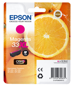 ORIGINAL Epson Cartuccia d'inchiostro magenta C13T33634012 33 XL ~650 Seiten XL