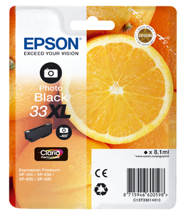 ORIGINAL Epson Cartuccia d'inchiostro Nero (Foto) C13T33614012 33 XL ~400 Seiten XL