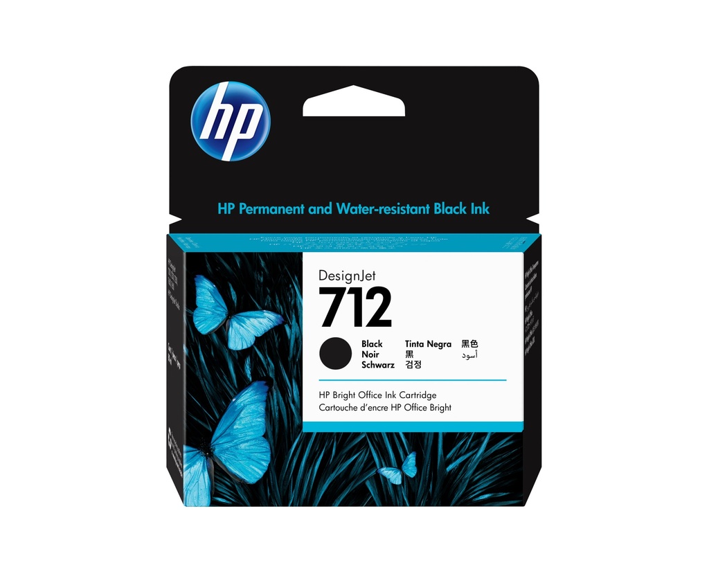 [3ED71A] HP Cartuccia di inchiostro nero originale DesignJet 712 da 80 ml