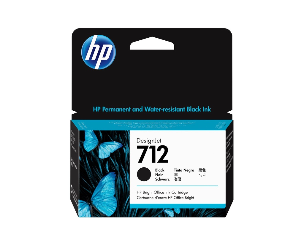 [3ED70A] HP Cartuccia di inchiostro nero originale DesignJet 712 da 38 ml