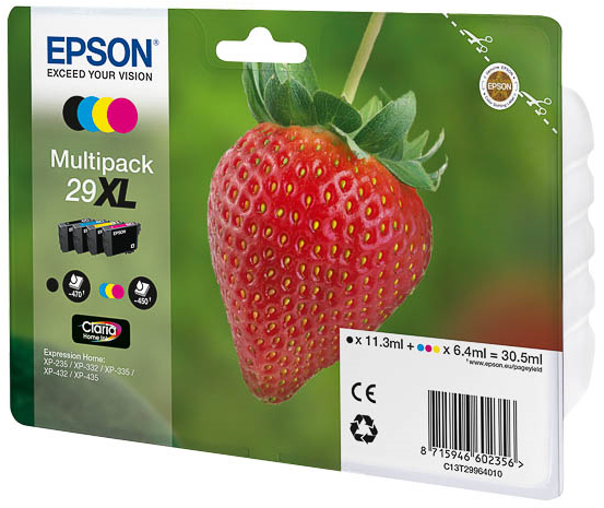 ORIGINAL Epson Multipack nero / ciano / magenta / giallo C13T29964012 29 XL ~1820 Seiten 4 cartucce: T2991 + T2992 + T2993 + T2994