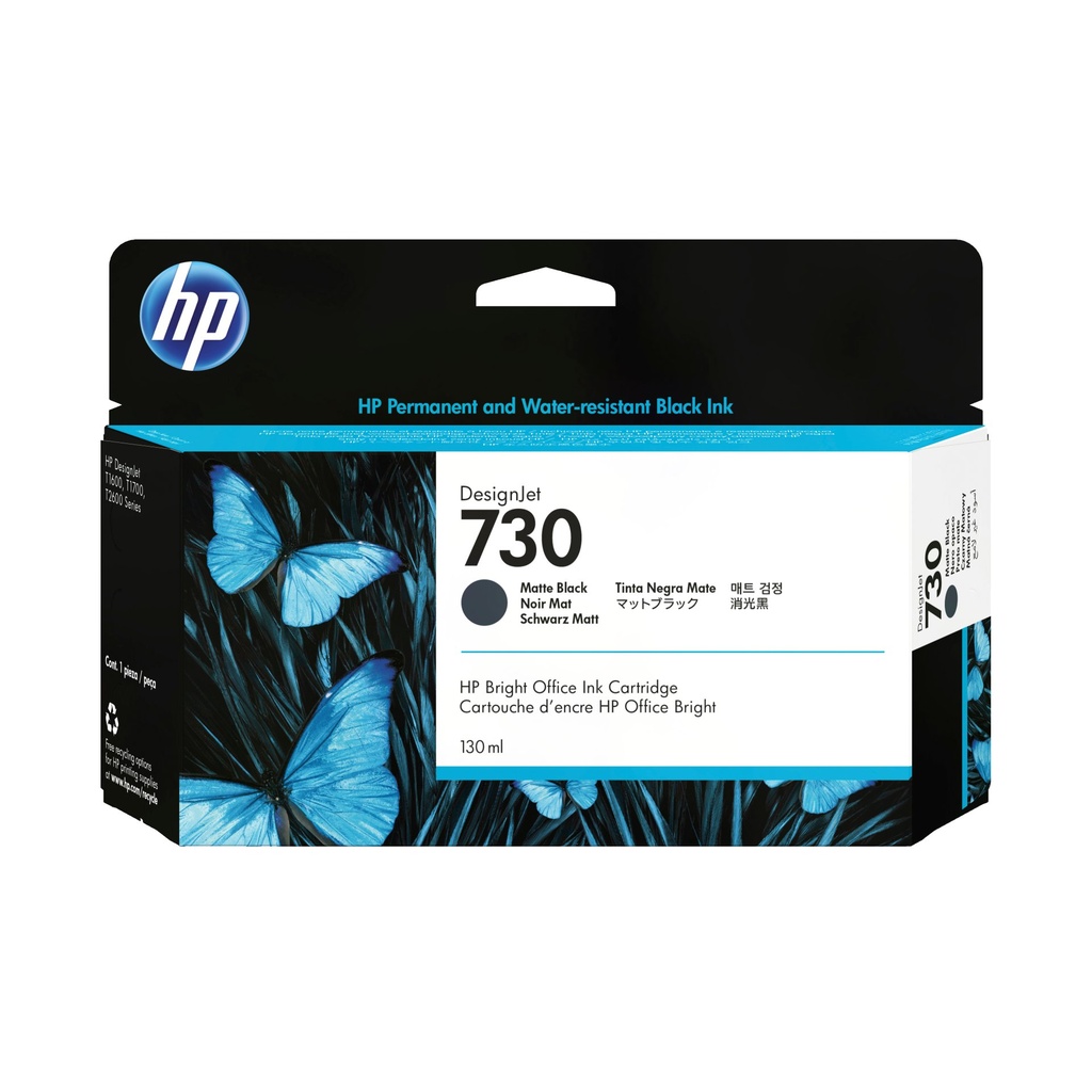 [P2V65A] HP Cartuccia di inchiostro nero opaco DesignJet 730 da 130 ml