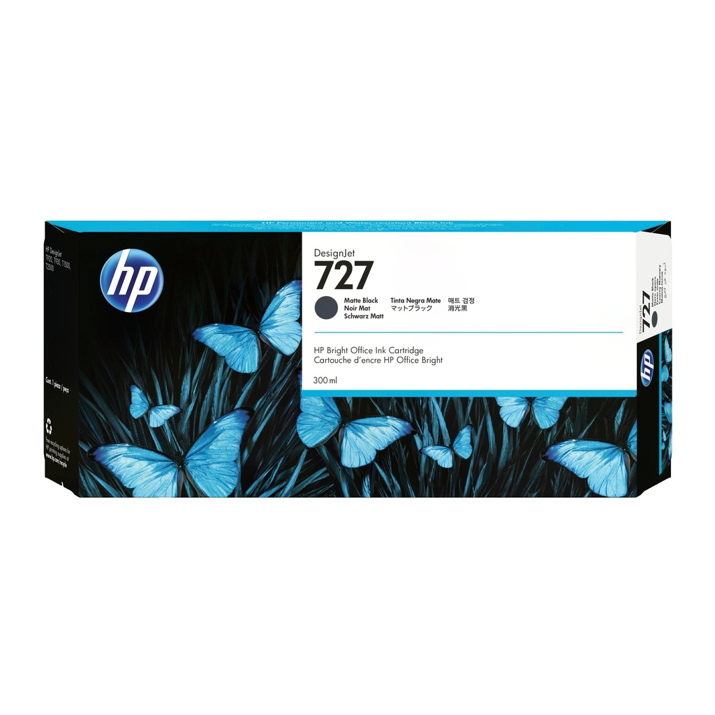 [C1Q12A] HP Cartuccia inchiostro nero opaco DesignJet 727, 300 ml