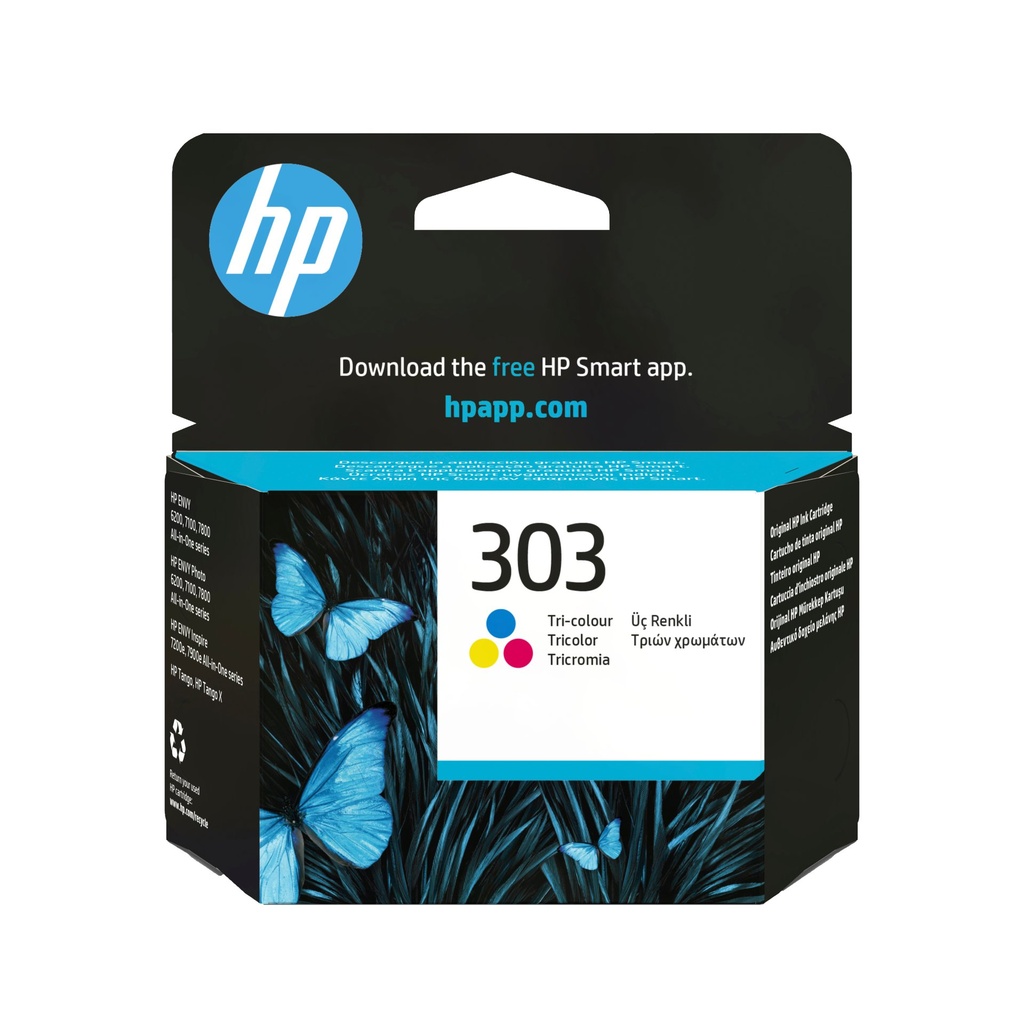 Cartuccia HP d'inchiostro differenti colori T6N01AE 303 165 pagine