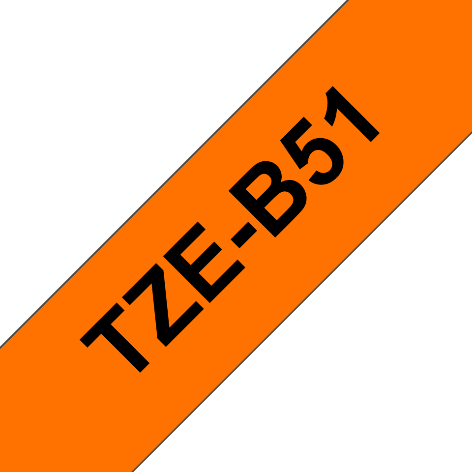 [TZe-B51] Brother TZE-B51 nastro per etichettatrice Nero su arancione fluorescente