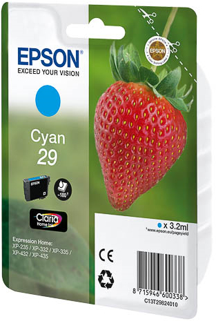 ORIGINAL Epson Cartuccia d'inchiostro ciano C13T29824012 29 ~180 Seiten 3,2ml C13T29824010