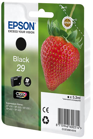 ORIGINAL Epson Cartuccia d'inchiostro nero C13T29814012 29 ~175 Seiten 5,3ml C13T29814010