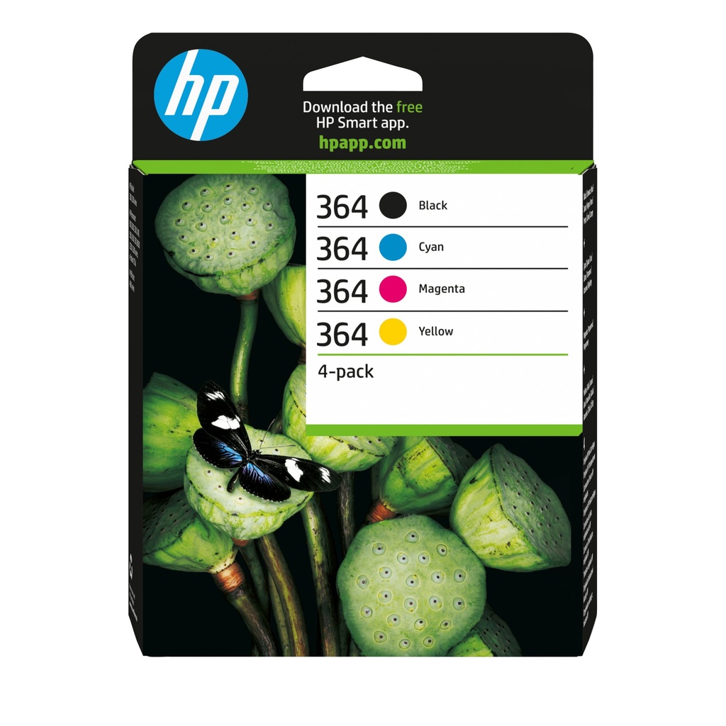 [N9J73AE] HP Multipack nero / ciano / magenta / giallo N9J73AE 364 4x inchiostro HP 364 bk + c + m + y