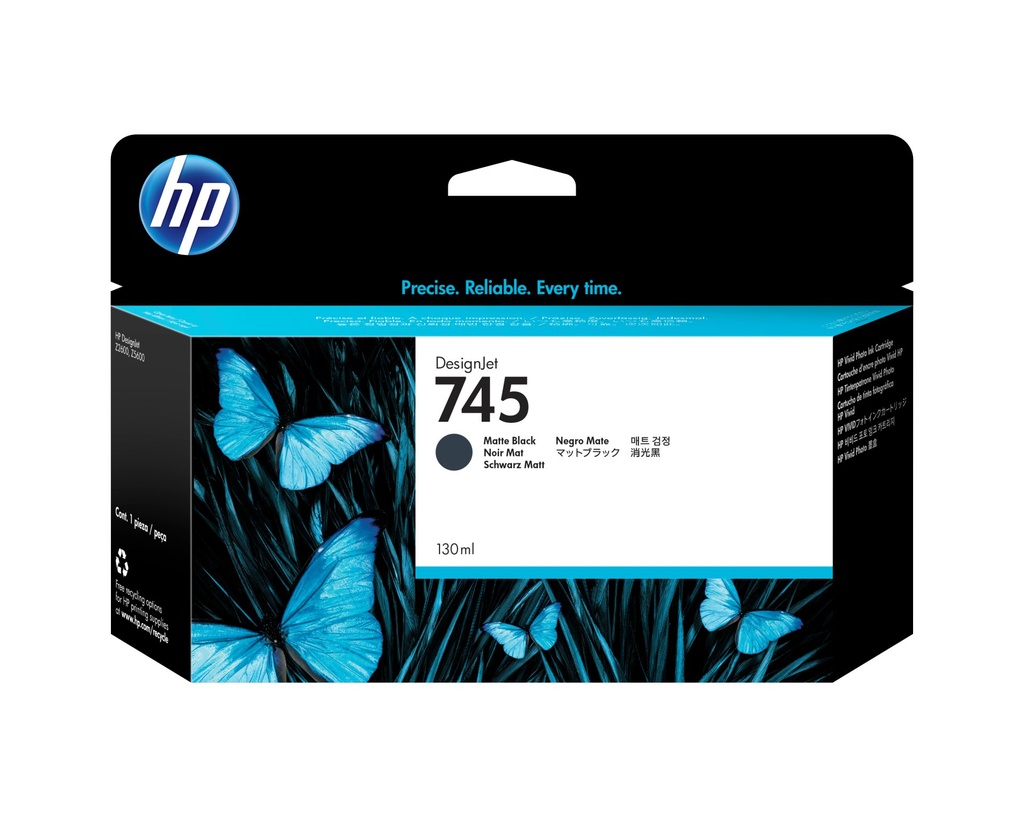 [F9J99A] HP Cartuccia Inchiostro Nero Opaco DesignJet 745, 130 ml
