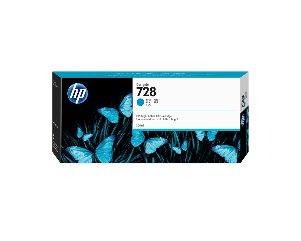 [F9K17A] HP Cartuccia inchiostro ciano DesignJet 728, 300 ml