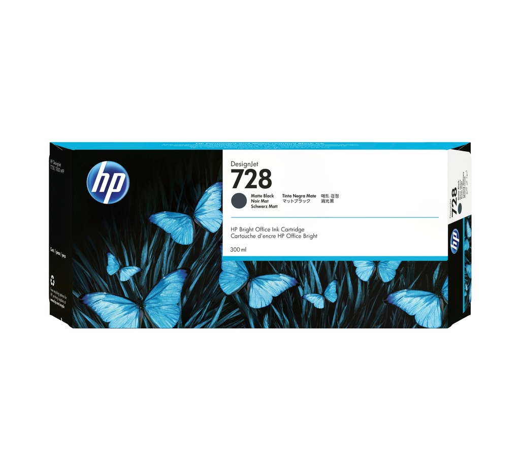 [F9J68A] HP Cartuccia inchiostro nero opaco DesignJet 728, 300 ml