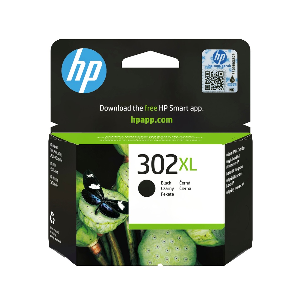 [F6U68AE] HP Cartuccia originale inchiostro nero ad alta capacità 302XL